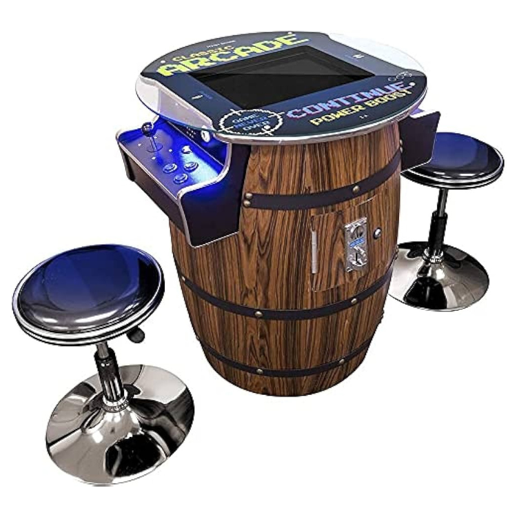 barrel shaped arcade game machine