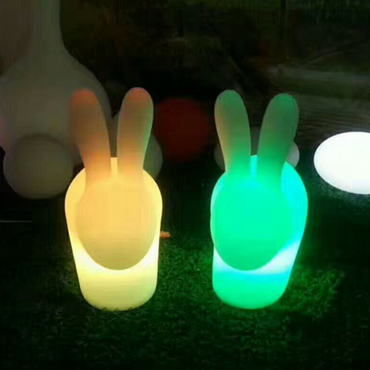 LED chairs in shape of rabbits