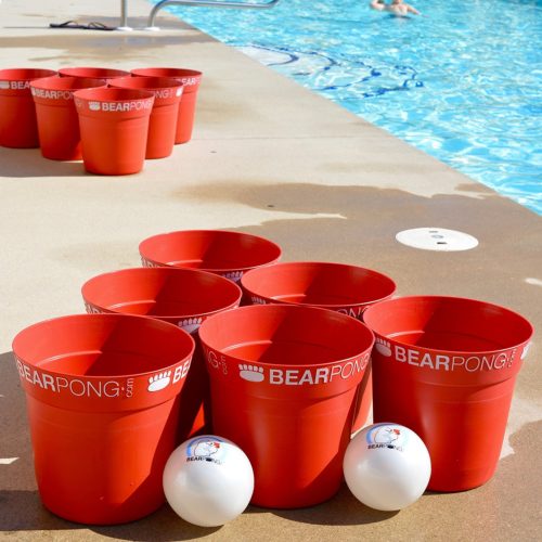 9 inch red cups and ping pong balls for lawn pong