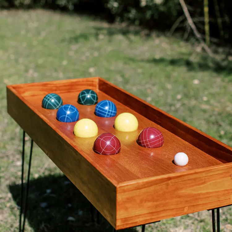Bocce balls on a table