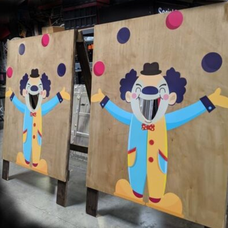 bean bag clown toss boards carnival