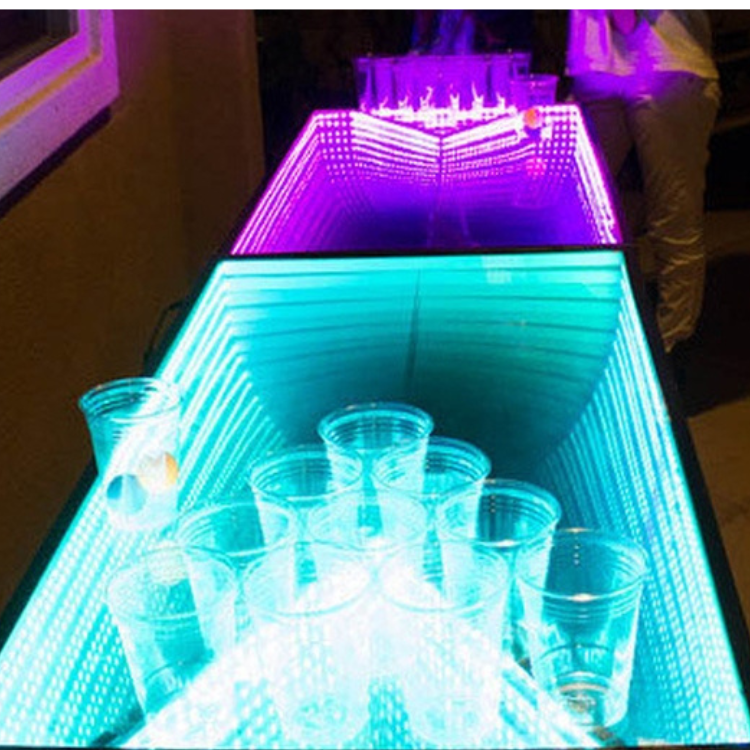 LED Beer Pong Table with cups