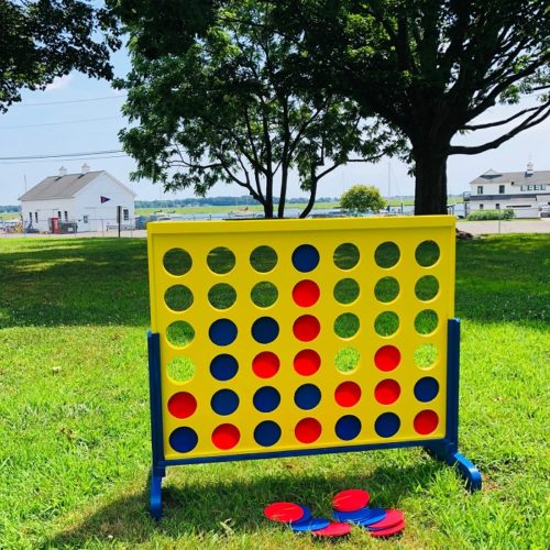 colorful giant connect four outdoor game