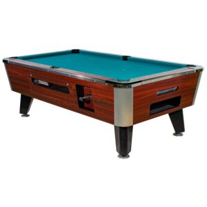 premium wood-grain coin-operated pool table